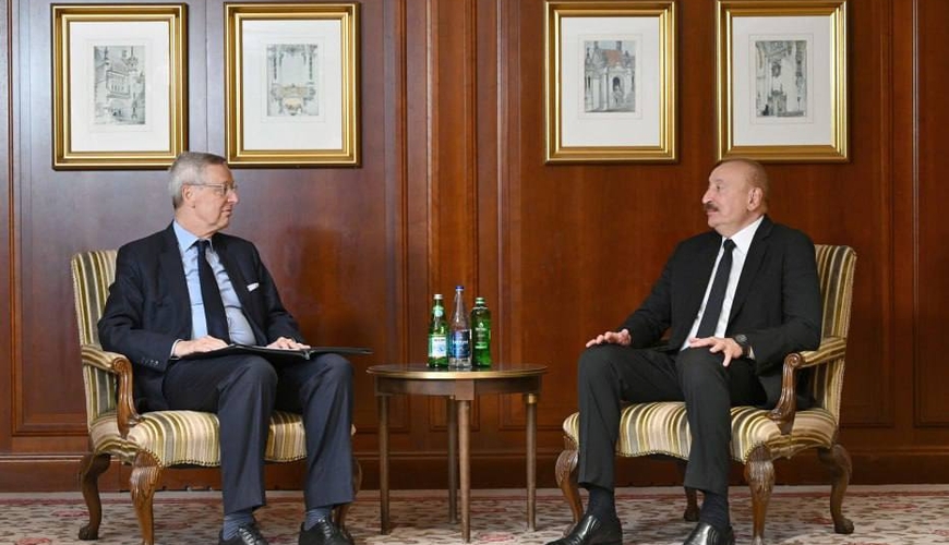İlham Əliyev Almaniya İqtisadiyyatının Şərq Komitəsinin sədri Mixael Harms ilə görüşüb