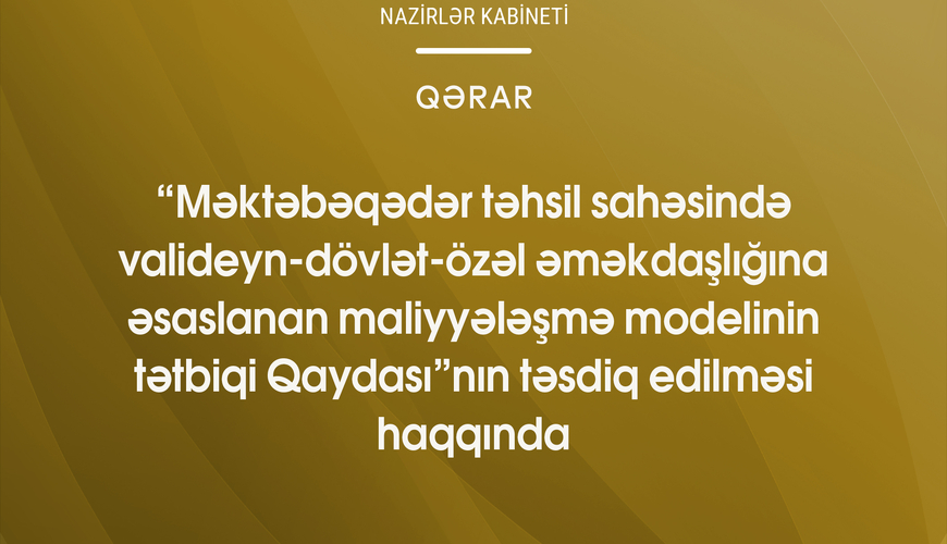 Məktəbəqədər təhsildə yeni maliyyələşmə modeli tətbiq olunacaq