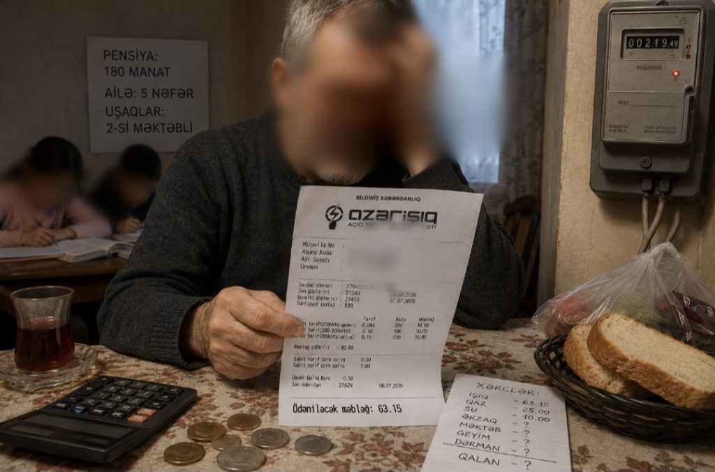 180 manat pensiya alan vətəndaşa 63 manatlıq işıq hesabı: “Qalan pula qazı, suyu ödəyim, sonra nə yeyim?”