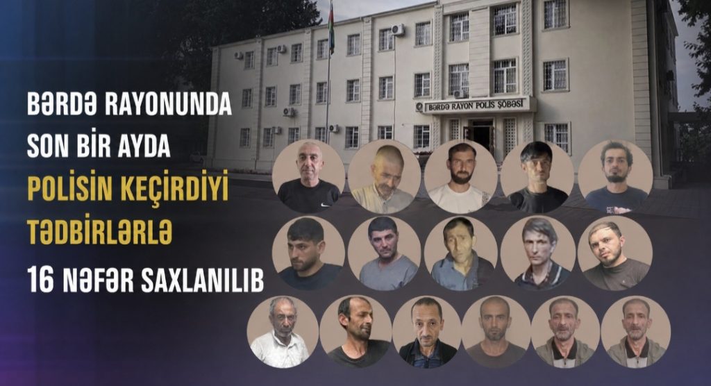 Bərdə rayonunda son bir ayda polisin keçirdiyi tədbirlərlə 16 nəfər saxlanılıb -VİDEO 